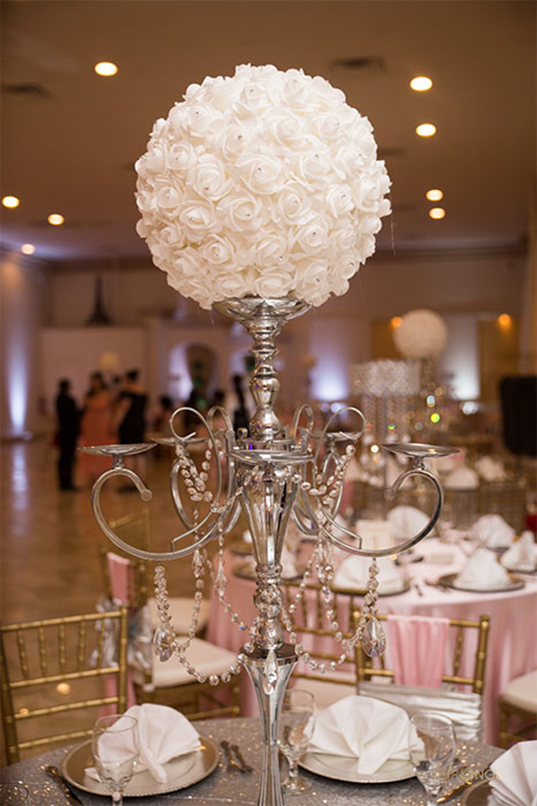 Beautiful Houston wedding venue styled by Alegria Gardens with romantic floral arrangements and classic decor.
