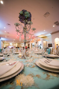 Table display with center piece at our reception hall - Alegria Gardens
